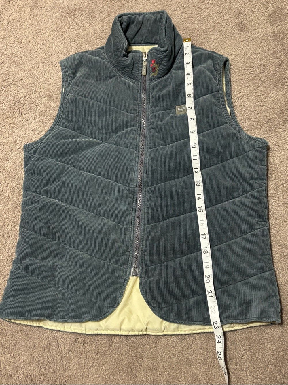 90s Quicksilver Roxy Corduroy vest sz:m - Picture 11 of 12